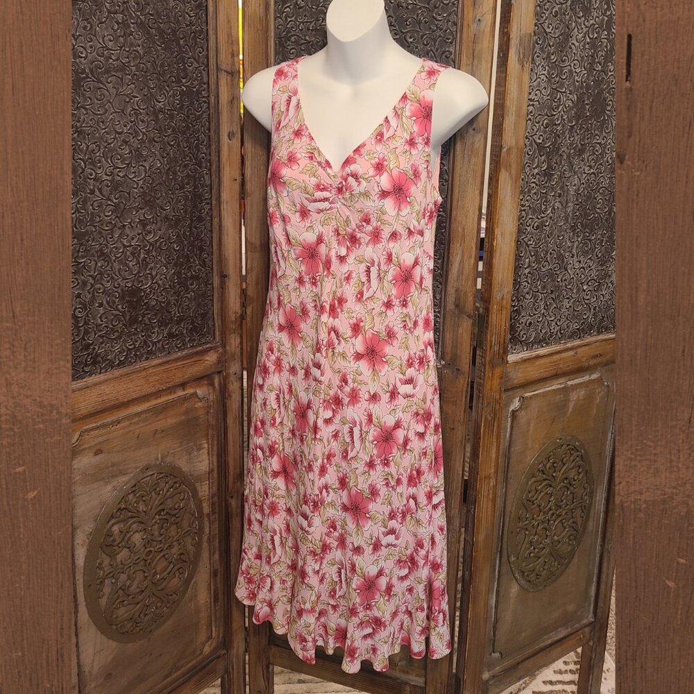 Ann Taylor LOFT Petites Pink Floral Dress – Size Petite L
